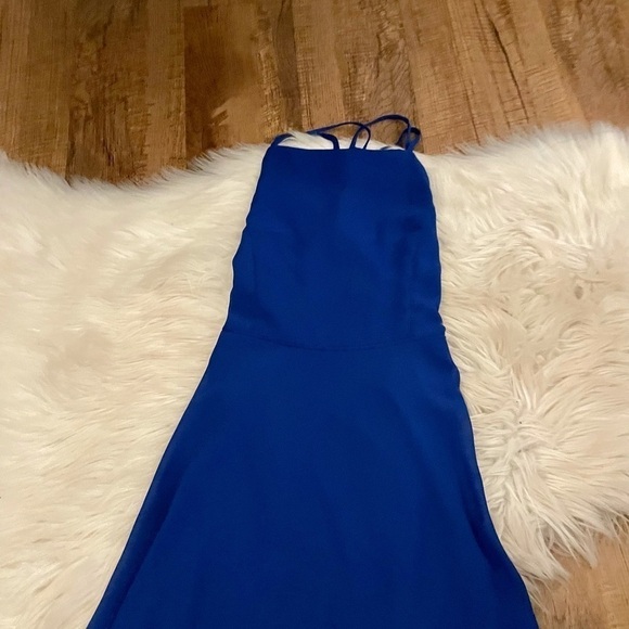 LULU’S Good Deeds Royal Blue Lace Up Mini Dress - Picture 4 of 5